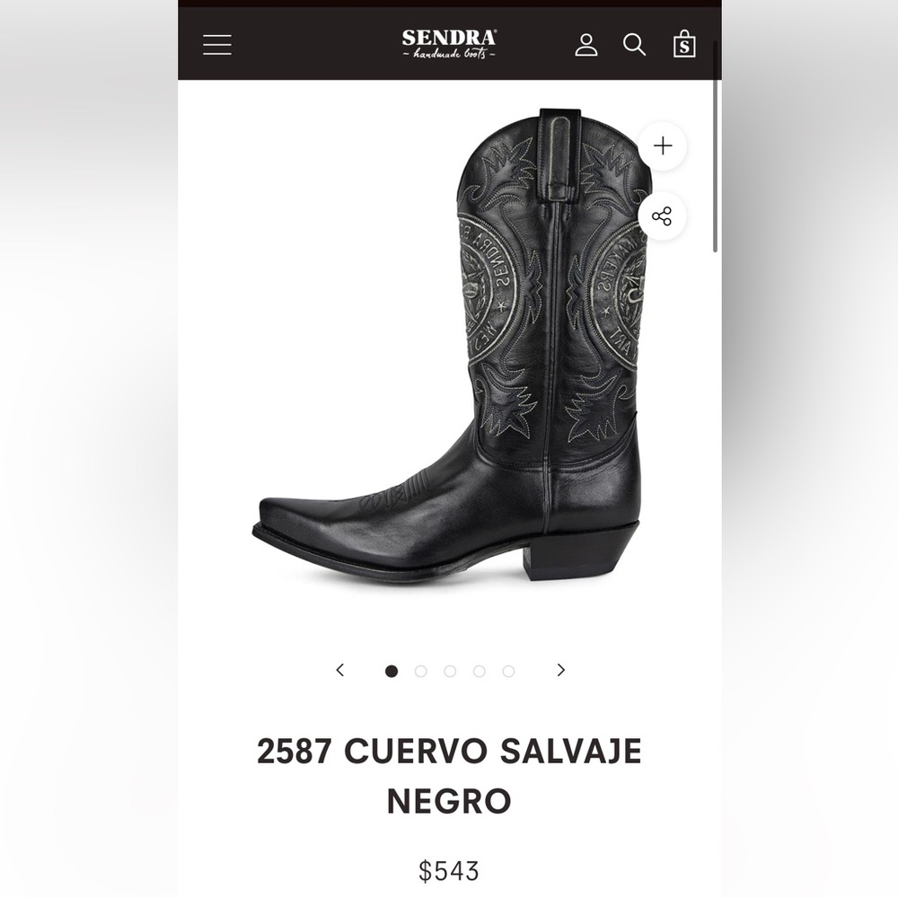 Sendra 2587 Cuervo Salvaje Black Western Boots
